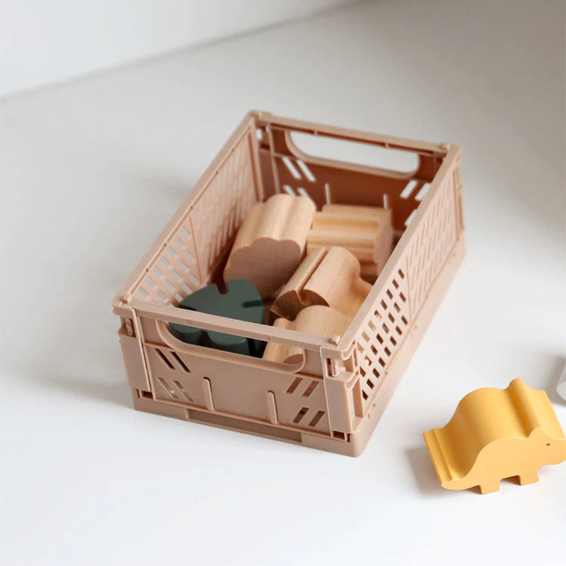 DESIGNSTUFF Slant Collapsible Crate - Small (Set of 2) Tuscany