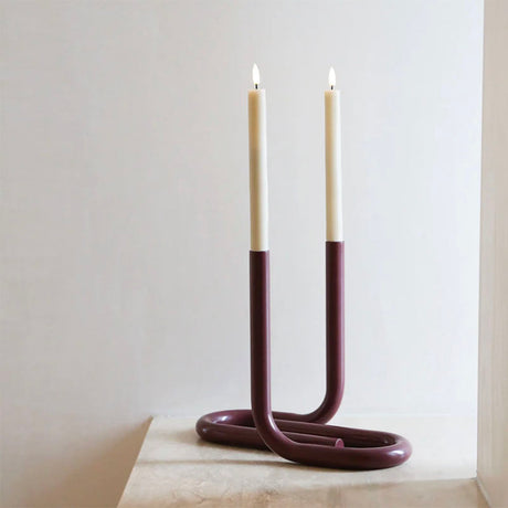 Designstuff Viah LED Candle Holder Burgandy