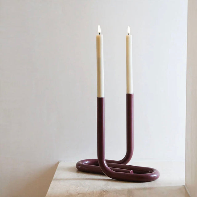 Designstuff Viah LED Candle Holder Burgandy