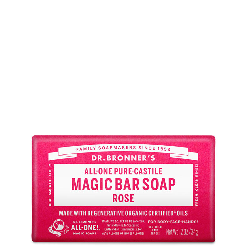 Dr Bronner's Pure-Castile Magic Bar Soap - Rose