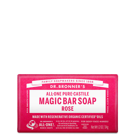Dr Bronner's Pure-Castile Magic Bar Soap - Rose