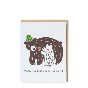 Egg Press Beanie Bear Best Dad Ever Card