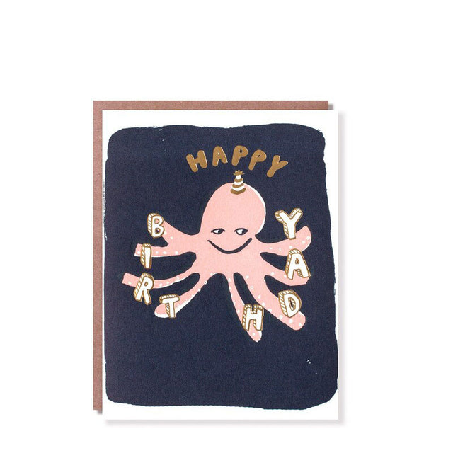Egg Press Birthday Octopus Card