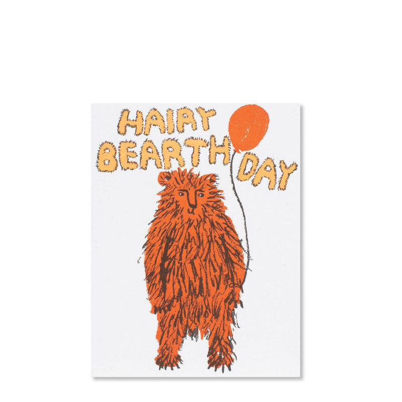 Egg Press Hairy Birthday Bear Card