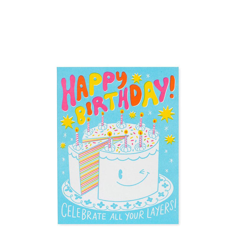 Egg Press Happy Birthday Cake Card