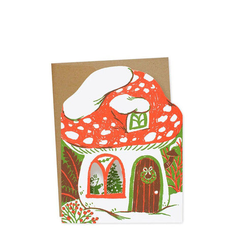 Egg Press Merry Mushroom Christmas Card