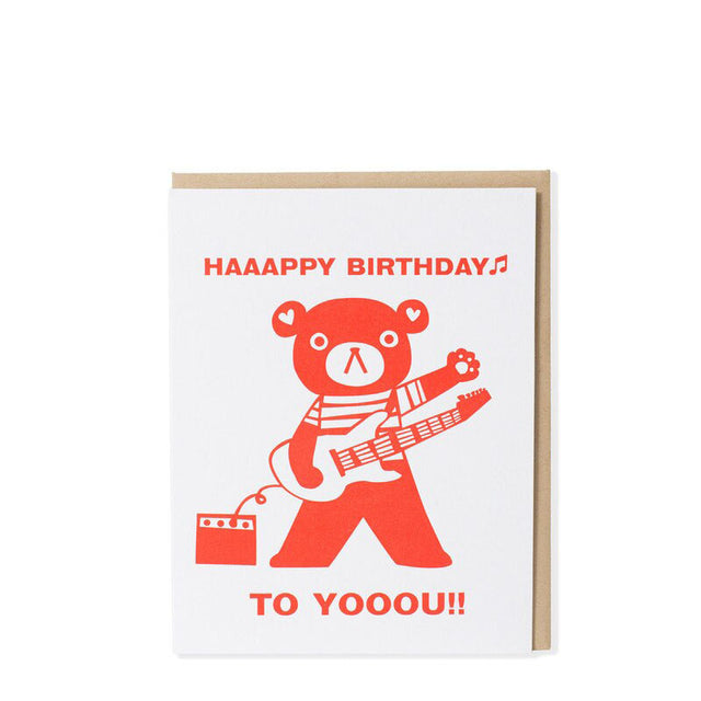 Egg Press Rockin' Bear Birthday Card