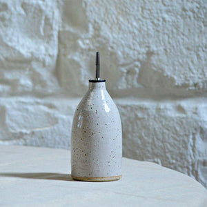 Elizabeth Bell Ceramics Large Olive Oil Bottle - White