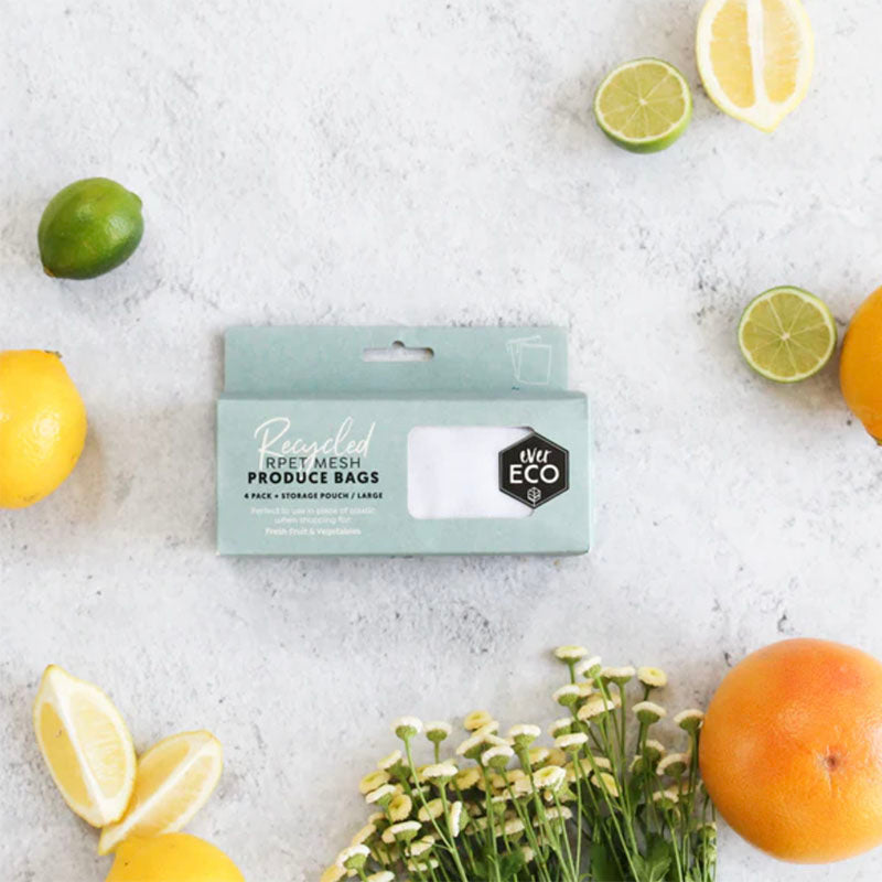 Ever Eco Recycled RPET Mesh Produce Bags - 4 pack