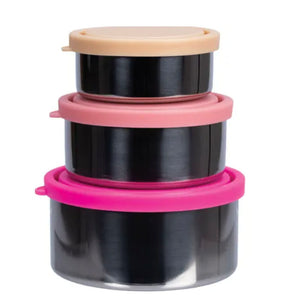 Ever Eco Round Nesting Containers - set of 3 Rise Pink
