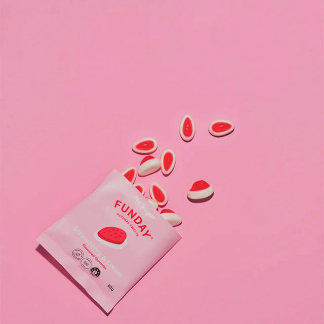 FUNDAY Natural Sweets - Strawberry & Cream Gummy Geelong stockist