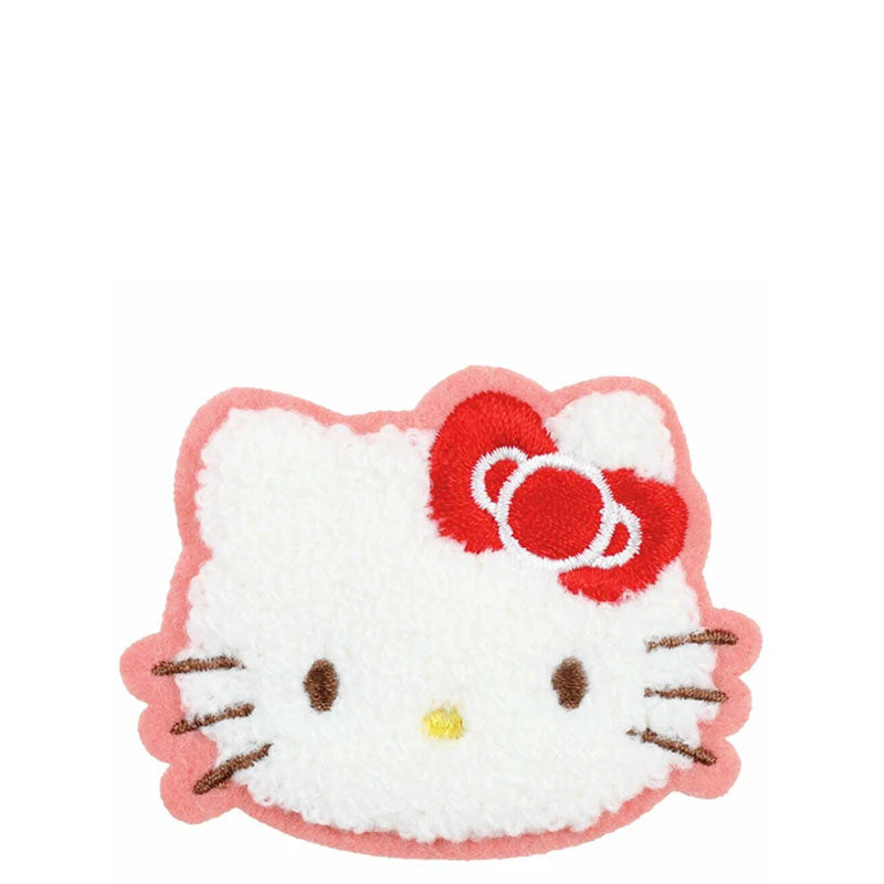Fluffy 2-Way Iron-On + Adhesive Stickers - Hello Kitty Face