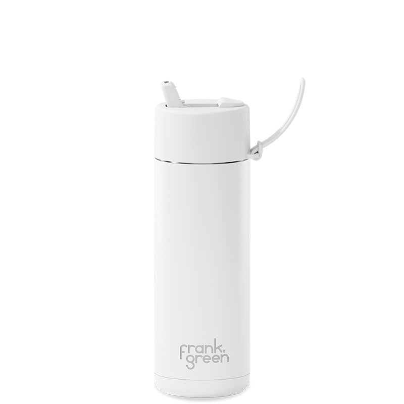 Frank Green Ceramic Reusable Bottle (595ml) Straw Lid Cloud White