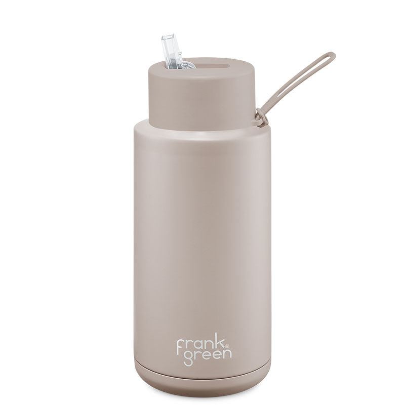 Frank Green Ceramic Reusable Bottle (1 litre) - Straw Lid Moon Dust