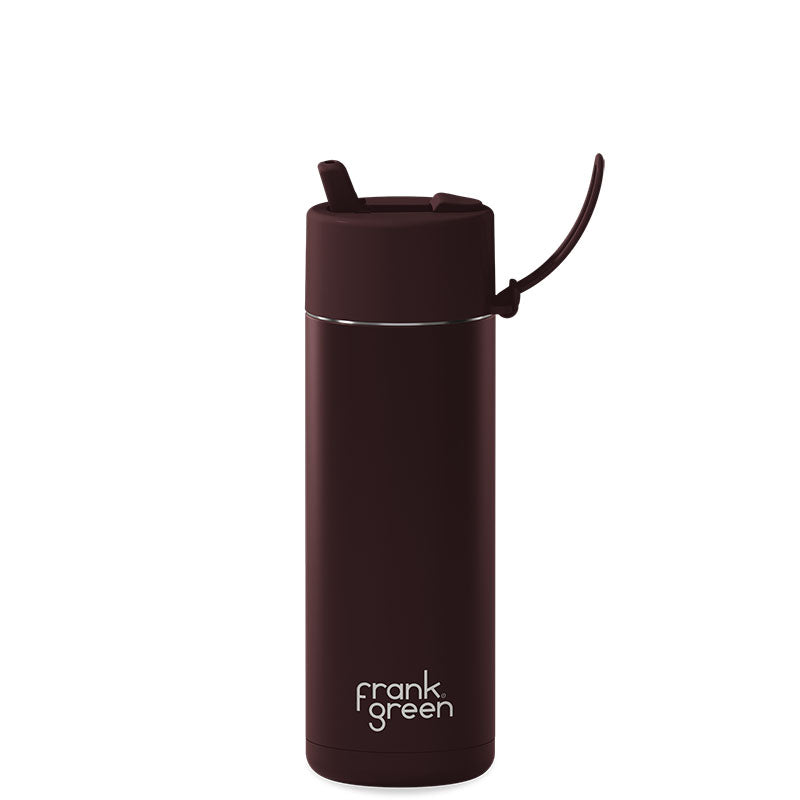 Frank Green Ceramic Reusable Bottle (595ml) Straw Lid Chocolate