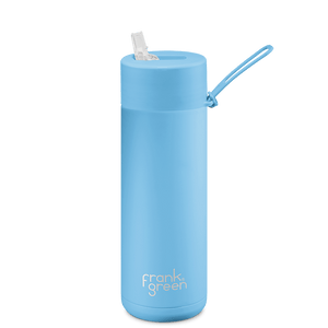 Frank Green Ceramic Reusable Bottle (595ml) Straw Lid Sky Blue