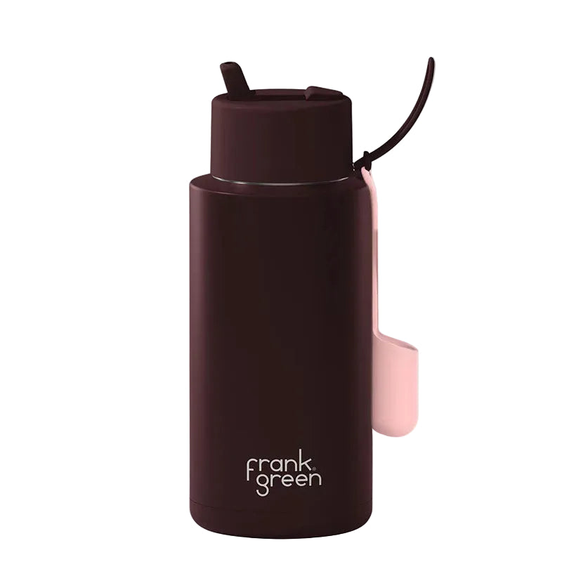 Frank Green Ceramic Reusable Bottle with Lip Gloss Holder Chocolate
