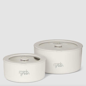 Frank Green Pack of 2 Stainless Steel Bowls - White