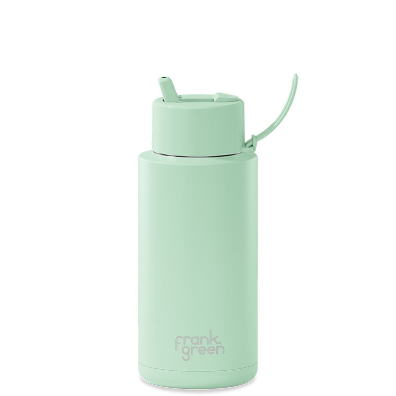 Frank Green Ceramic Reusable Bottle (1 litre) - Straw Lid Mint Gelato