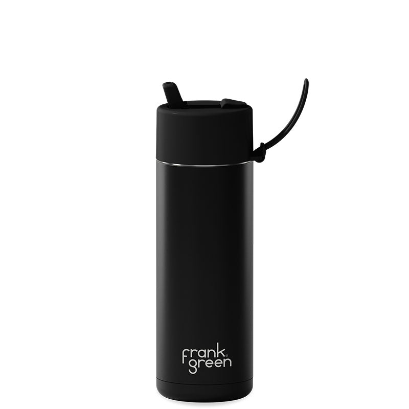 Frank Green Ceramic Reusable Bottle (595ml) Straw Lid Black
