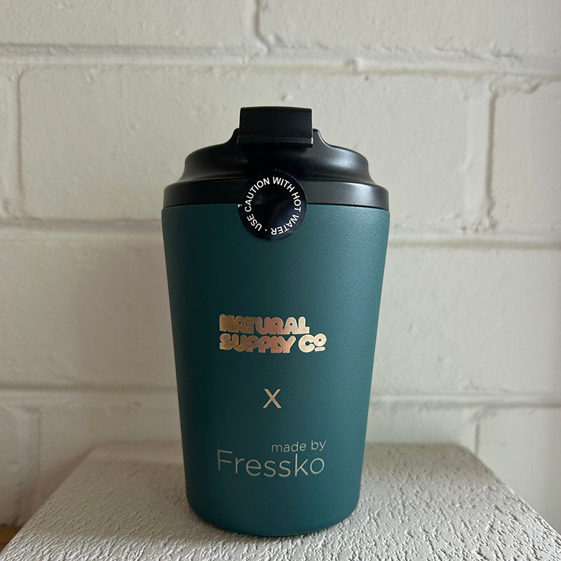 Fressko Camino x Natural Supply Co Froggy CERAMIC Reusable Coffee Cup Emerald Green