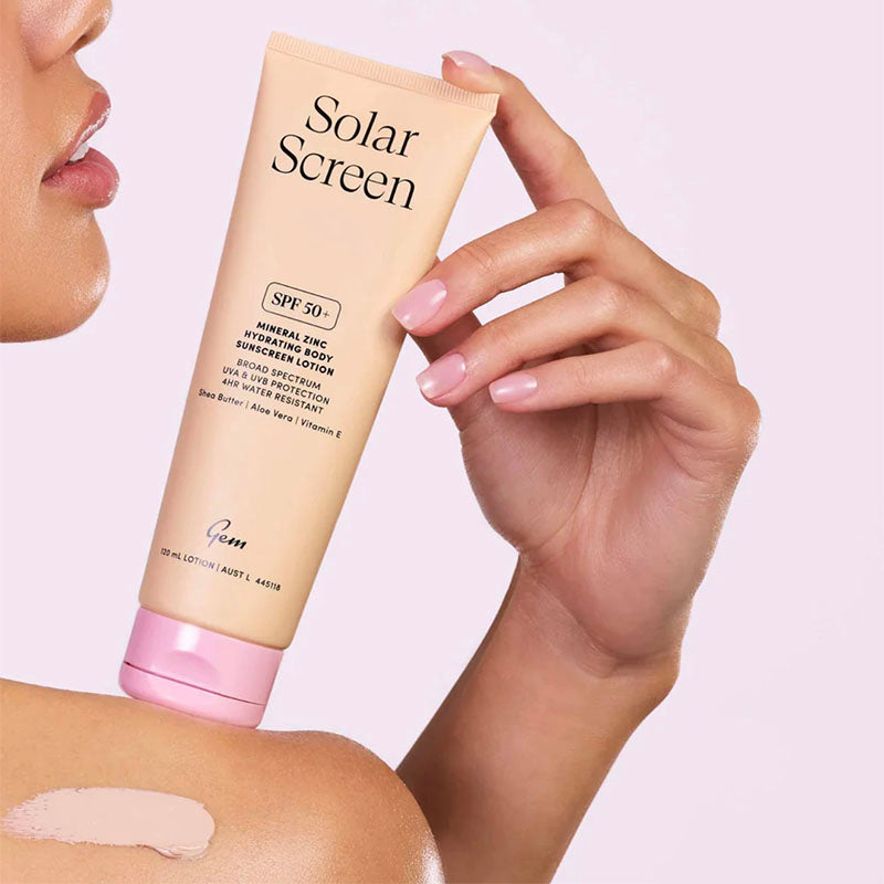 Gem Solar Screen SPF50+ Mineral Zinc Hydrating Body Lotion Geelong