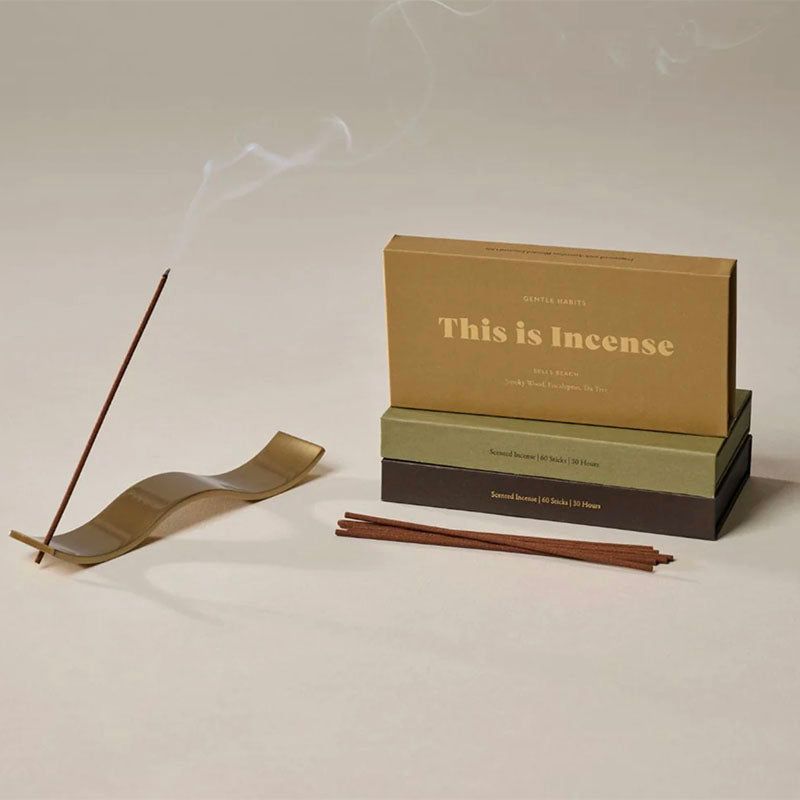 Gentle Habits Brass Wave Incense Holder