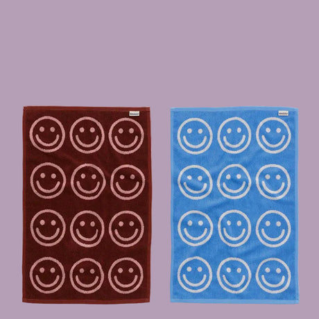 Baggu Hand Towels - Set of 2 Blush Blue Happy