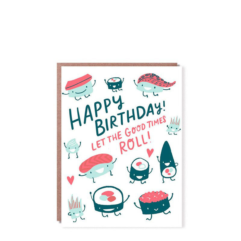 Hello Lucky Sushi Roll Let the Good Times Roll Birthday Card