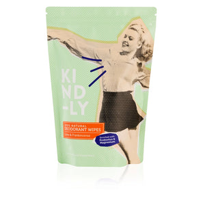 KIND-LY 100% Natural Deodorant Wipes - Lime & Frankincense