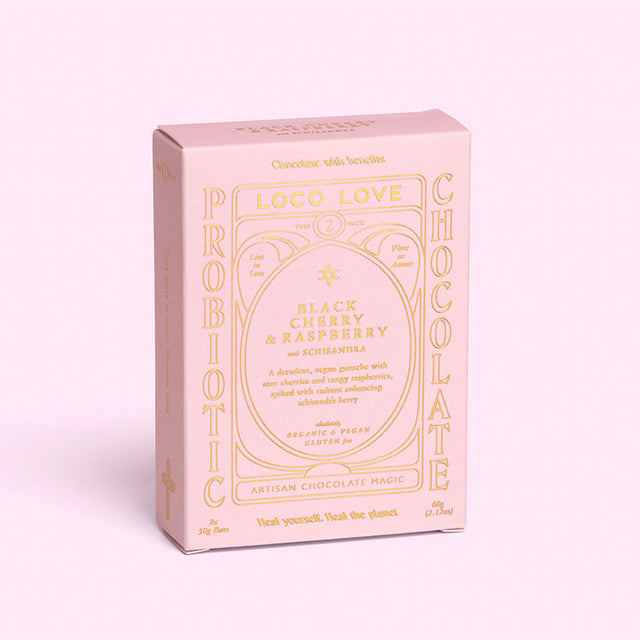 Loco Love Black Cherry & Raspberry Ganache Chocolate twin pack