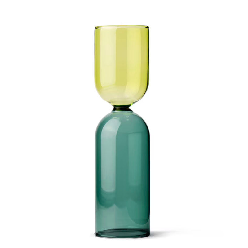 Milligram Double Bubble Vase - Lime &amp; Teal