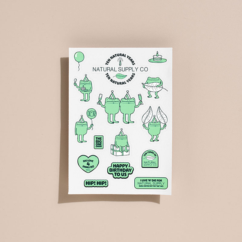 Natural Supply Co 10th Birthday Sticker Sheet