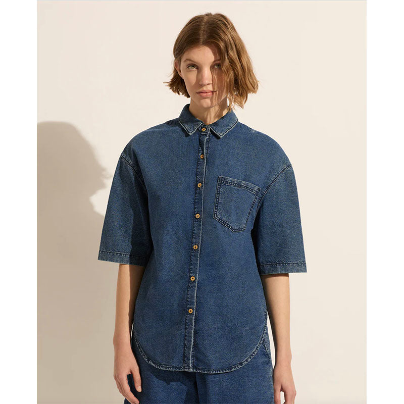 Outland Denim Amelia Short Sleeved Chambray Shirt