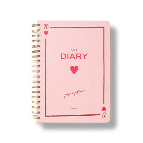 Papier 2027 Weekly Hardcover B5 Spiral Diary Three of Hearts