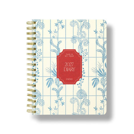 Papier 2027 Weekly Softcover Spiral Diary Trellis