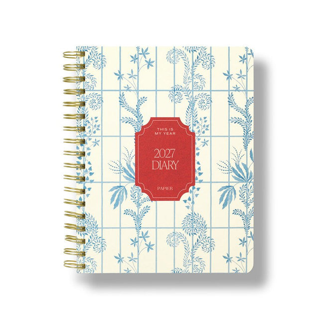 Papier 2027 Weekly Softcover Spiral Diary Trellis