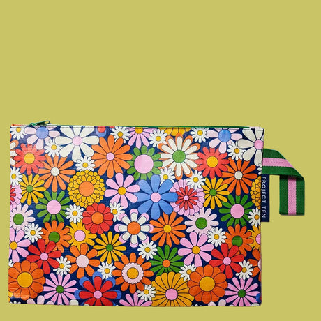 Project Ten Large Zip Pouch Coastal Floral
