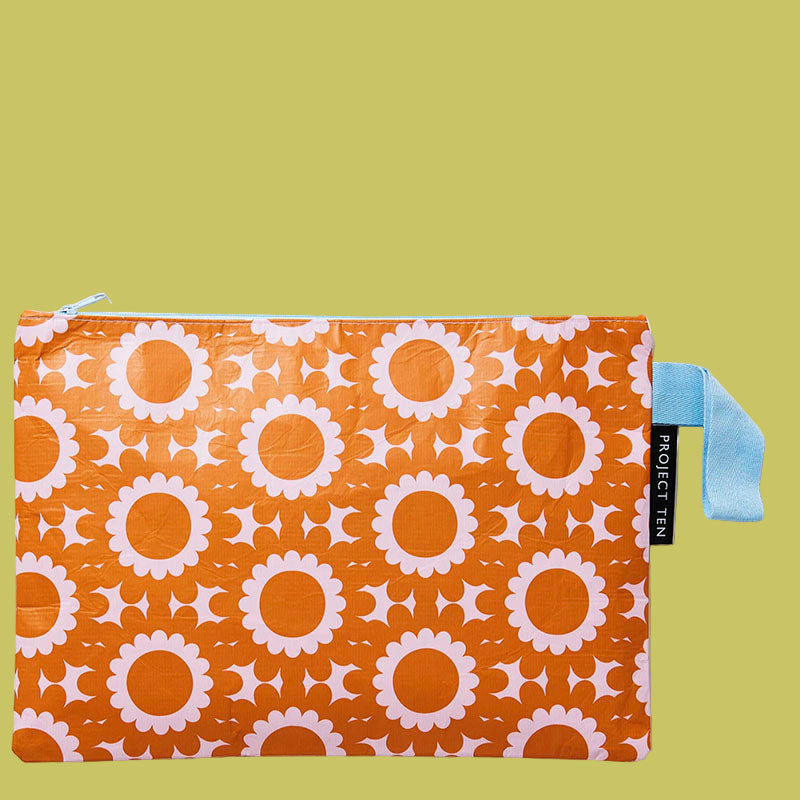 Project Ten Large Zip Pouch Geo Floral