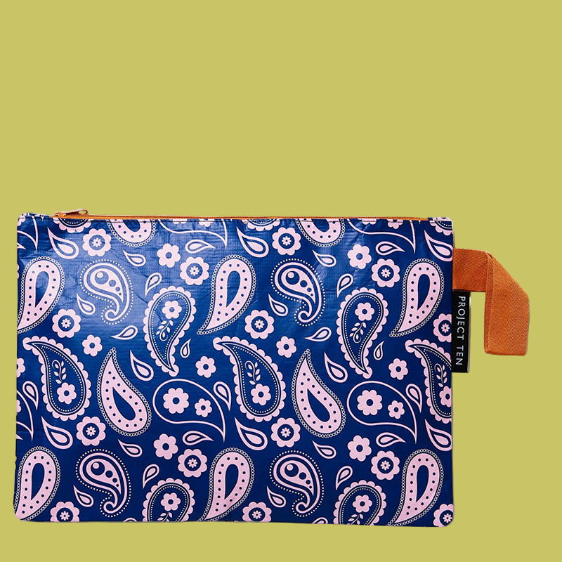 Project Ten Large Zip Pouch Paisley