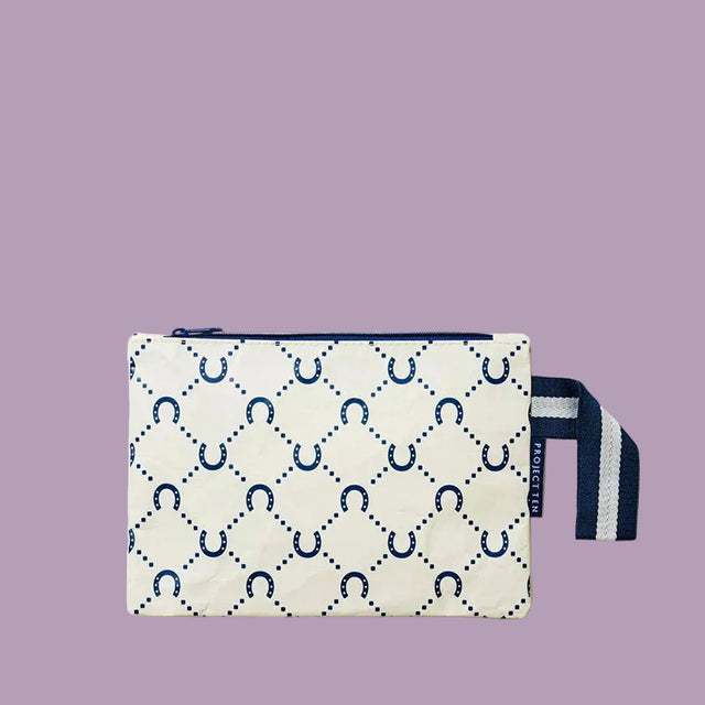 Project Ten Mini Zip Pouch Navy Horseshoe