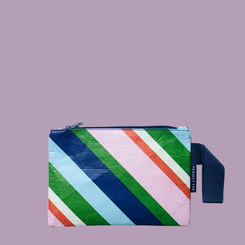 Project Ten Mini Zip Pouch Rugby Stripe