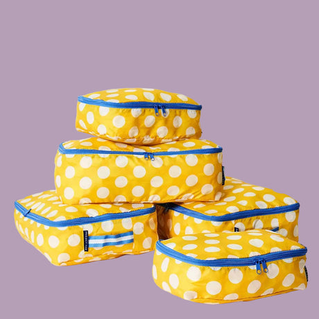 Project Ten Packing Cube Set Yellow Polka Dot