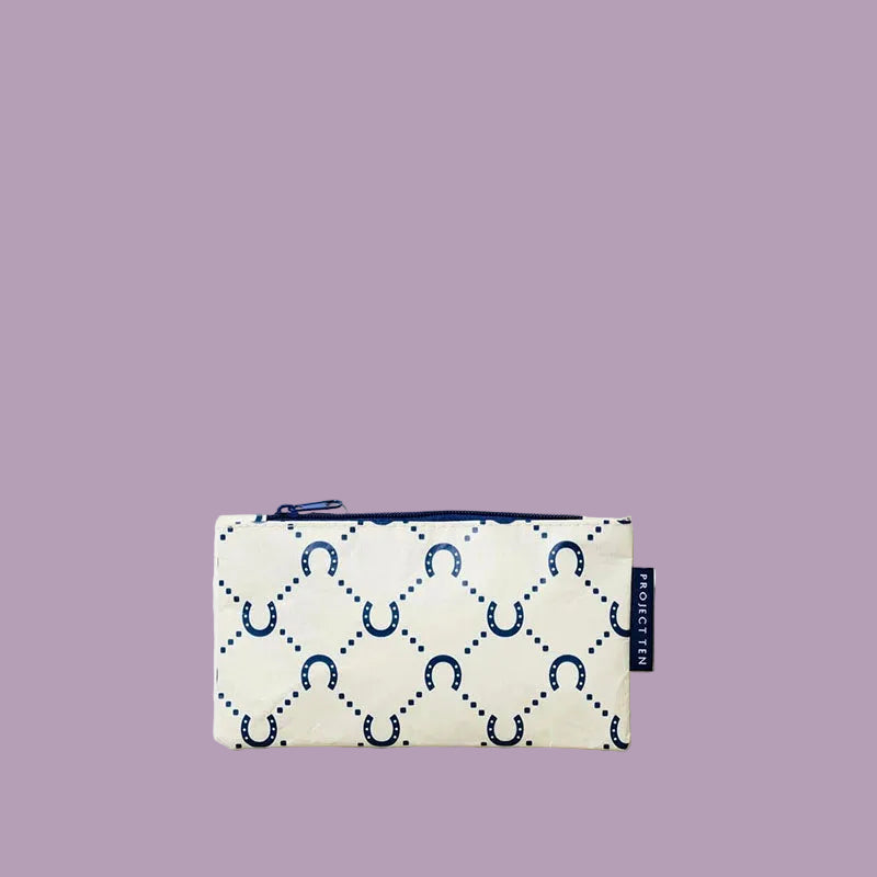 Project Ten Tiny Zip Pouch Navy Horseshoe