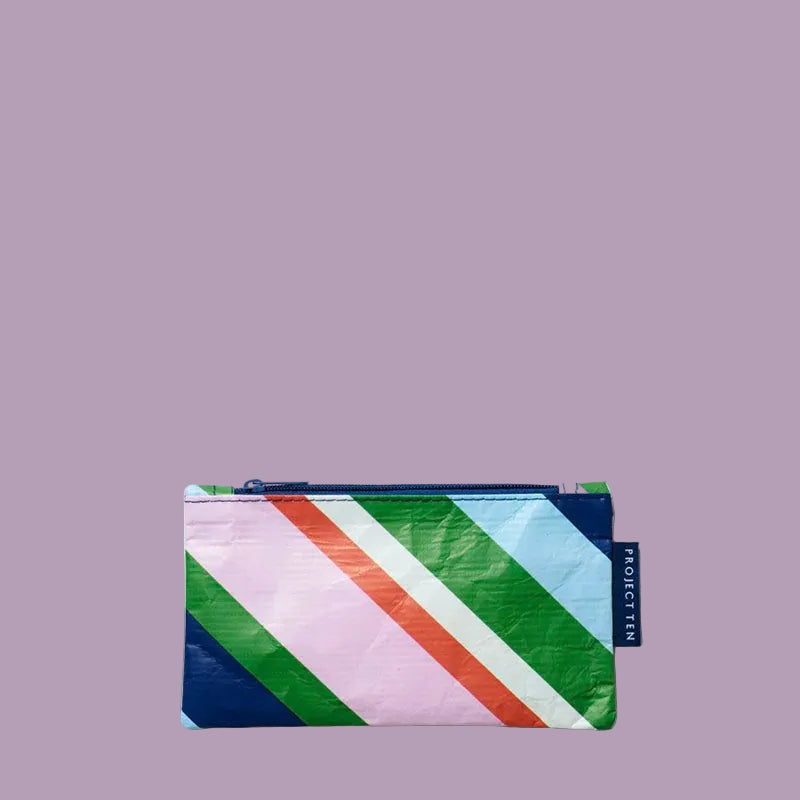 Project Ten Tiny Zip Pouch Rugby Stripe