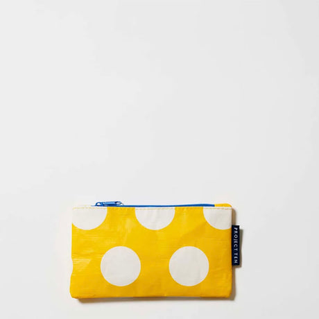 Project Ten Tiny Zip Pouch Yellow Polka Dot