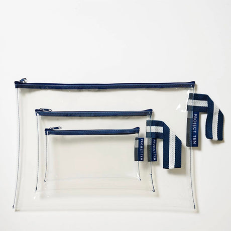 Project Ten Clear Zip Pouch Bundle Navy