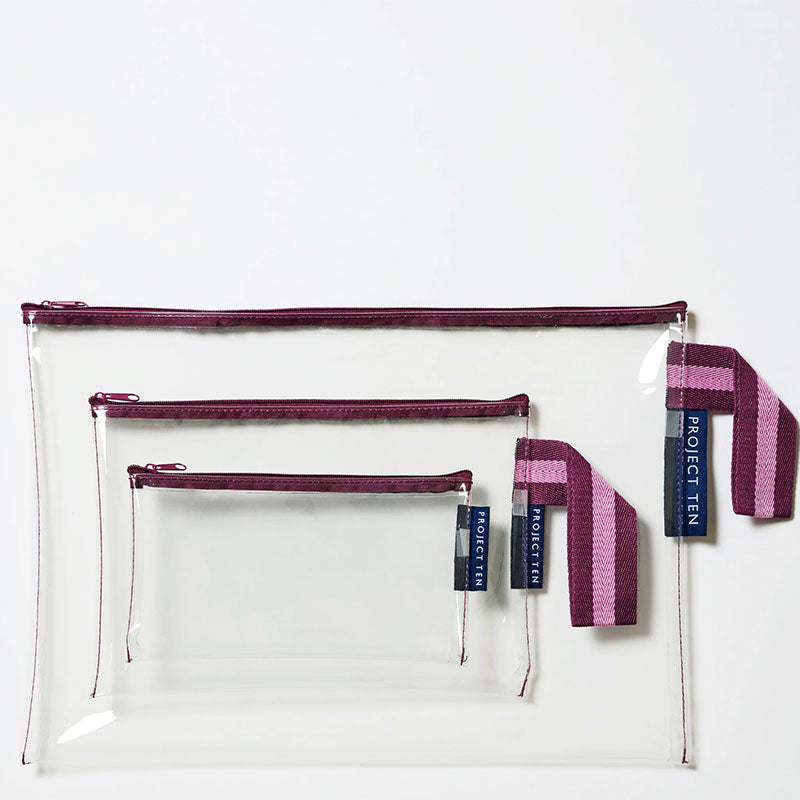 Project Ten Clear Zip Pouch Bundle Shiraz