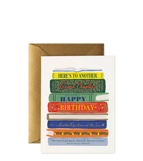 Rifle Paper Co Book Stack Birthday Card