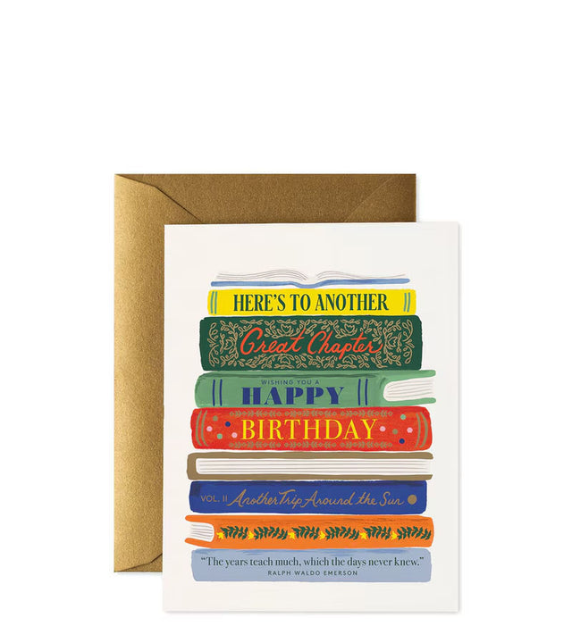 Rifle Paper Co Book Stack Birthday Card